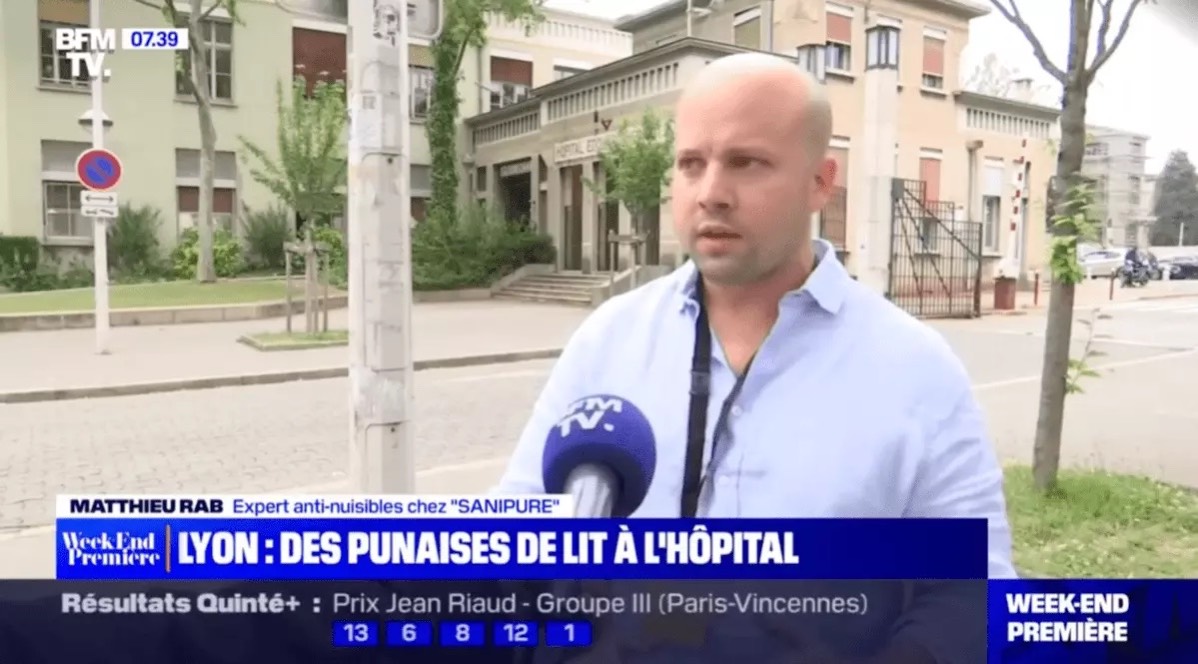 Matthieu Rab, expert anti-nuisibles chez SANIPURE, interviewé par BFMTV